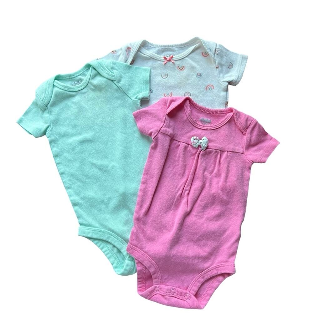 Carter's Bodysuit Bundle Girls Pink Green 3-6 Months